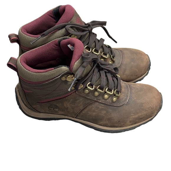 Timberland Women's Norwood Mid Brown Leather Waterproof Hiking Boots Size 6.5 - Picture 6 of 14